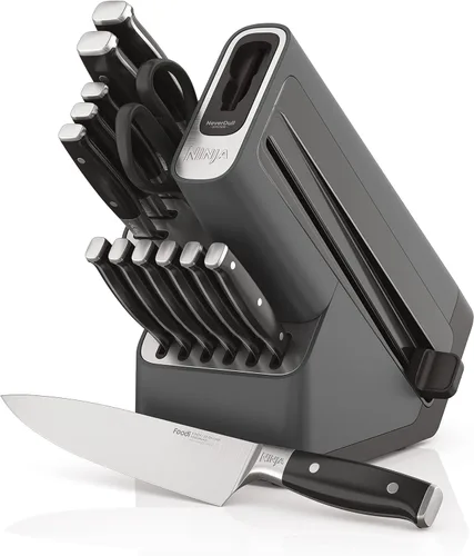 Miniatura 13 de Ninja K62012 Foodi NeverDull Premium - Sistema de cuchillos de acero inoxidable alemán de 12 piezas con afilador integrado, acero inoxidable/negro