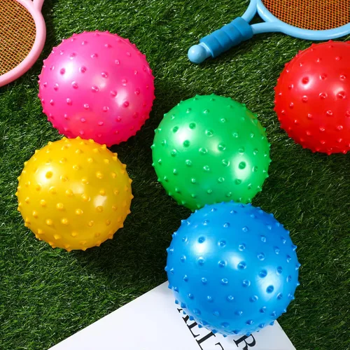 Miniatura 6 de Lenwen 200 bolas Knobby para niños de 6.3 pulgadas, bolas suaves y rebotantes a granel para niños pequeños, juguetes sensoriales inflables con bomba