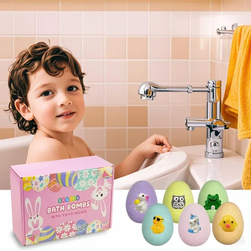 Miniatura 5 de Anditoy Paquete de 6 bombas de baño de Pascua con juguetes sorpresa de Pascua en el interior para niños, niñas, niños, cesta de Pascua, regalos