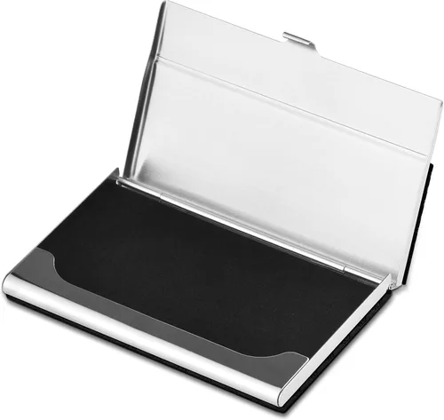 Miniatura 2 de Caramel Sweet Life 6 colores personalizados de acero inoxidable tarjeta de crédito titular de la caja grabado con texto personalizado (negro)