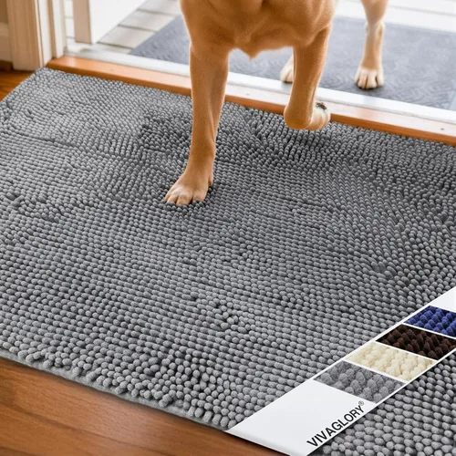 VIVAGLORY Alfombra para Puerta de Perro Absorpmax para Patas Barrosas, Alfombra para Puerta de Perro con Patas Barrosas, Interior, Piso, Entrada,
