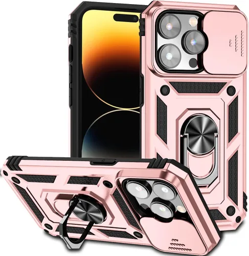 Miniatura 18 de Funda magnética compatible con iPhone 14 Pro de 6.1 pulgadas, funda magnética para iPhone 14 Pro con cubierta de cámara y soporte de grado militar