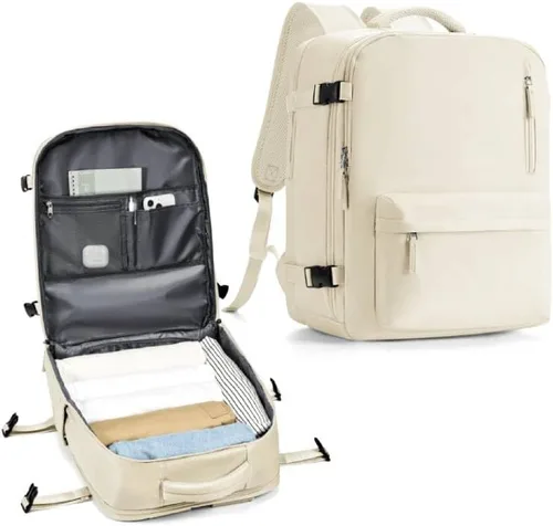 Miniatura 26 de WONHOX - Mochila grande, aprobada para vuelo, unisex, para viajes, trabajo, negocios o laptop, a1-Negro, Medium