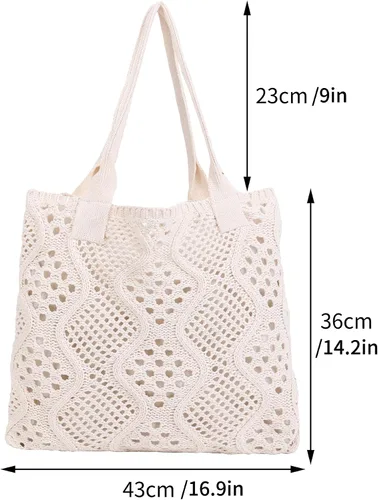 Miniatura 6 de Bolsas de ganchillo para mujer, bolsa de mano de playa de verano, bolsa de hombro de gran capacidad, bolsa de hobo estética, bolsa de punto, bolsa