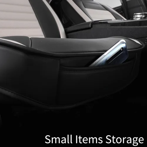 Miniatura 6 de HChengkikz Fundas de Asiento de Automóvil Par Delantero, Fundas de Asiento de Cuero Nappa Transpirable para Automóviles, Cojines Universales