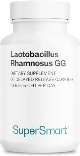 Supersmart - Lactobacillus Rhamnosus GG 10 mil millones de UFC por día (probiótico LGG con inulina) - Apoyo digestivo e inmunológico - Salud de la