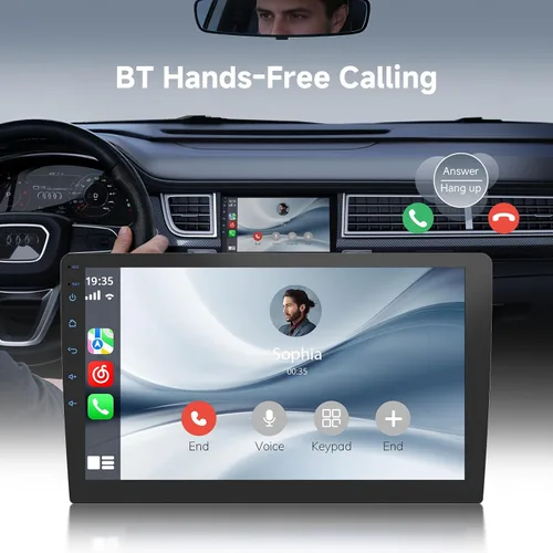 Miniatura 3 de Haudio - Estéreo de coche Android de 9 pulgadas con doble DIN (RAM4GB+ROM64GB) para Apple Carplay y Android Auto, radio de coche con cámara trasera