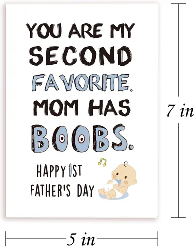 Miniatura 3 de Bonita tarjeta del día del padre, divertido regalo del primer día del padre de parte del bebé, linda tarjeta del día del padre para papá para papá