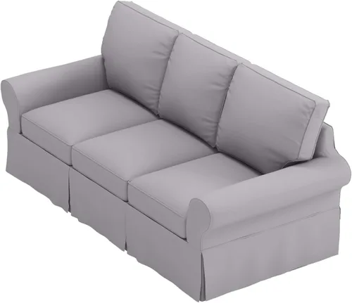 Miniatura 6 de La funda de sofá es de repuesto para sofá de 3 asientos. Se adapta a Pottery Barn PB Basic sofá de tres asientos (gris claro básico)