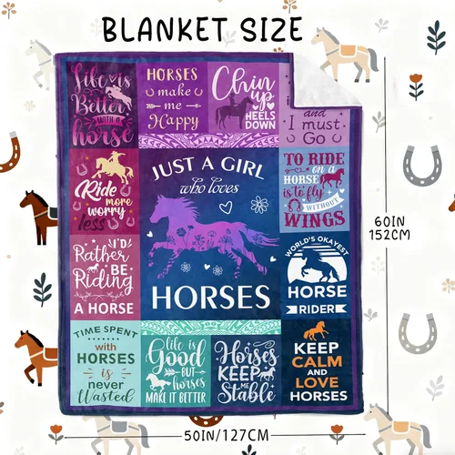 Miniatura 2 de Regalos de caballos para niñas y mujeres, manta de 60 x 50 pulgadas, regalos de cumpleaños de Navidad para amantes de los caballos Caballo morado