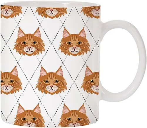 Miniatura 18 de Adorable Cat Breed Design Argyle Pattern Taza de café de cerámica (abisinian)