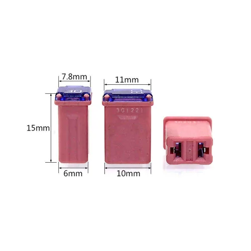 Miniatura 3 de 10 fusibles de micro cartucho de 20 amperios para automóvil, fusible micro hembra, fusibles tipo Mcase FMM de soplado lento, fusibles de bajo perfil