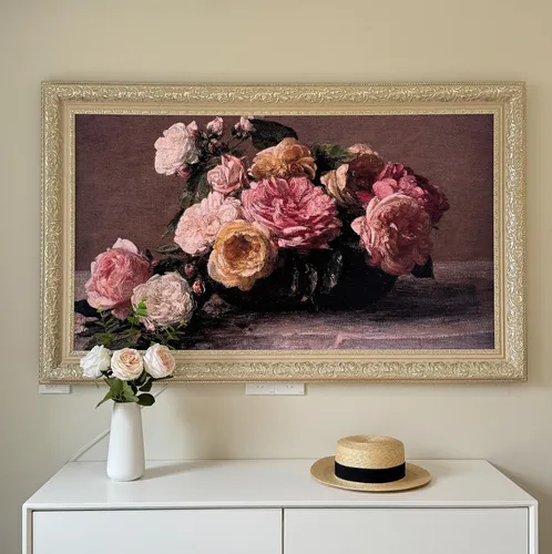 Elegante marco de TV de estilo vintage compatible SOLO con Samsung The Frame TV (43", 50", 55", 65", 75", 85", compatible con 2021-2025, 2025 PRO,