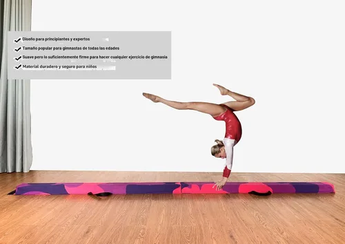 Miniatura 7 de MARFULA Viga de Gimnasia Plegable de 6 PIES / 8 PIES / 9 PIES Viga de Equilibrio de Espuma para Suelo - Extra Firme - Cubierta de Gamuza - Parte