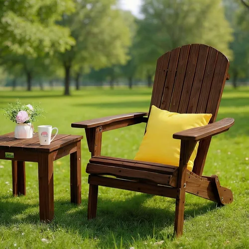 Miniatura 6 de VINGLI Silla Adirondack plegable, sillas Adirondack de madera para exteriores, sillas plegables para fogata para patio, barbacoa, porche, patio