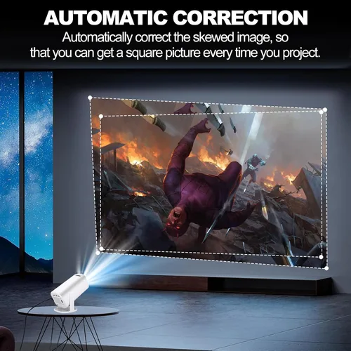 Miniatura 5 de Mini proyector con WiFi6 y Bluetooth, proyector portátil de películas para el hogar inteligente 4K 1080P, proyector inteligente giratorio de 180°