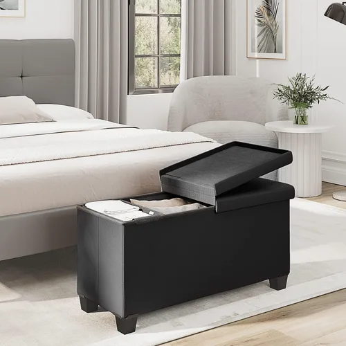 Miniatura 2 de Nestl Banco otomano de almacenamiento de 30 pulgadas con contenedores de almacenamiento, caja de almacenamiento máxima de 660 libras