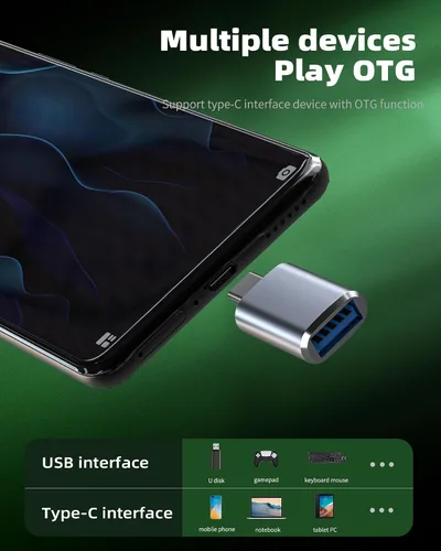 Miniatura 2 de Adaptador USB C OTG (paquete de 2) convertidor USB-A a tipo C para MacBook, para iPad, para iPhone 15/16 Pro Max, transferencia de datos, conexión