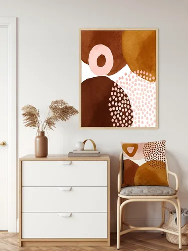 Miniatura 4 de Juego de 4 fundas de almohada abstractas de color naranja quemado de 20 x 20 pulgadas, fundas de almohada geométricas bohemias decorativas