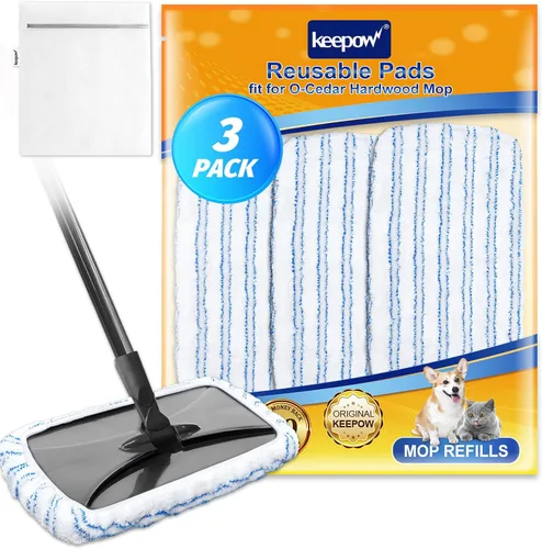 Miniatura 11 de KEEPOW Almohadillas reutilizables para trapeador compatibles con mopa de microfibra O Cedar Hardwood Floor'N More, cabezales de repuesto para uso
