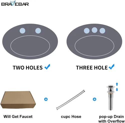 Miniatura 5 de Grifo de lavabo de baño con conjunto de drenaje emergente, grifo central de 4 pulgadas y 2 manijas - Control de temperatura, fácil de instalar