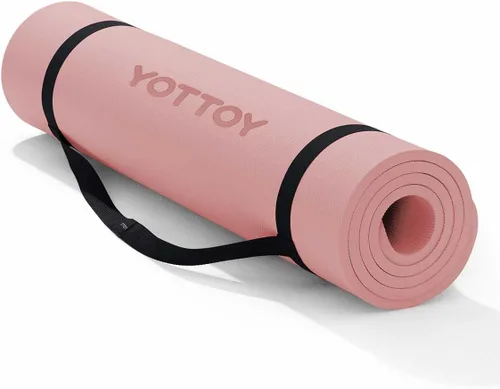 YOTTOY Tapete de Yoga, Tapete de Yoga Extra Grueso (1/2 pulgada), Tapete Profesional de TPE para Ejercicio, Tapete de Entrenamiento Antideslizante