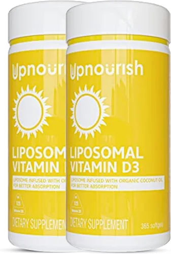 Miniatura 10 de UpNourish Vitamina liposomal D3 50000 UI (Vitamina D3 de 50000) con 1000 mcg de vitamina K, alta dosis de vitamina D3 K2, vitamina D 50000 UI