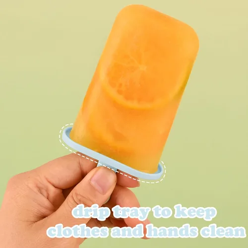 Miniatura 7 de WMKGG Juego de moldes para paletas, 6 moldes para paletas de hielo, molde de helado casero con palos, máquina para hacer paletas (azul)