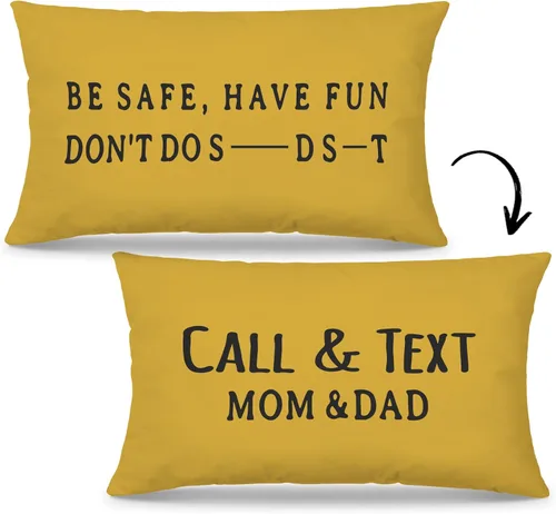 Miniatura 8 de Mingnei Funda de almohada con texto en inglés "Call Your Mom", divertida funda de almohada reversible decorativa de 12 x 20 pulgadas, regalos