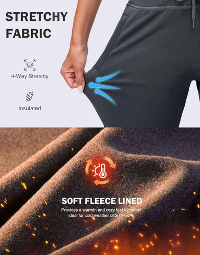 Miniatura 45 de G Gradual Pantalones deportivos con forro polar para mujer, de cintura alta, resistentes al agua, térmicos, para invierno, correr, senderismo