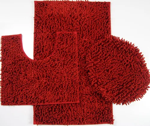 Miniatura 4 de BH Home & Linen Juego de 3 tapetes de baño de microfibra mixta de felpilla ultra brillante ultra suave, tapete grande de 19.5 x 31 pulgadas, tapete