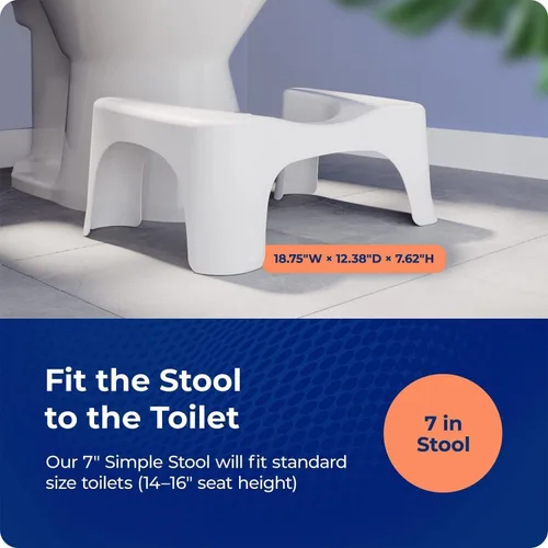 Miniatura 4 de Squatty Potty Simple Curve - Taburete de inodoro para baño, 7 pulgadas, color blanco