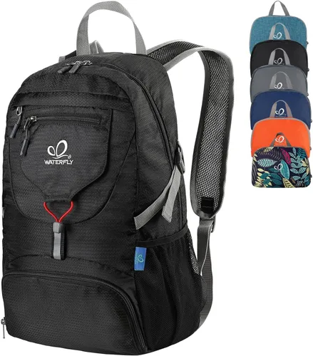 Miniatura 14 de WATERFLY Mochila pequeña ligera y plegable: mochila de 20 l ultra ligera, plegable, de senderismo, de viaje, de camping, de día, para hombre y mujer