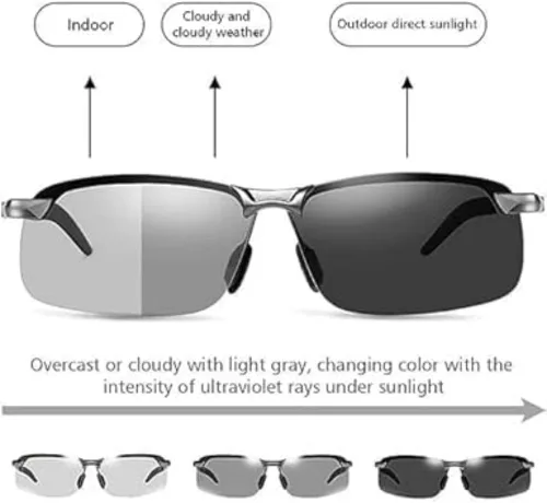 Miniatura 3 de Lentes de sol polarizados fotocromáticos para hombre, lentes deportivos y de conducción UV400, lentes adaptables de día y noche, gafas de ciclismo