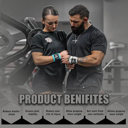 Miniatura 6 de Improved Lifting Support & Stability - Gym Wrist Wraps for Weightlifting 14" Premium Quality Hand Wraps with Thumb Loop - Weight Lifting Wrist Wraps