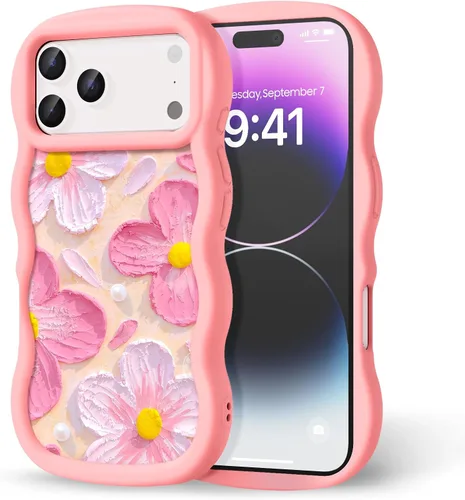 Miniatura 86 de Compatible con iPhone SE/8/7 Funda para Mujeres y Niñas, Marco Ondulado Rizado con Patrón Lindo, Estética Delgada Suave Silicona TPU Parachoques