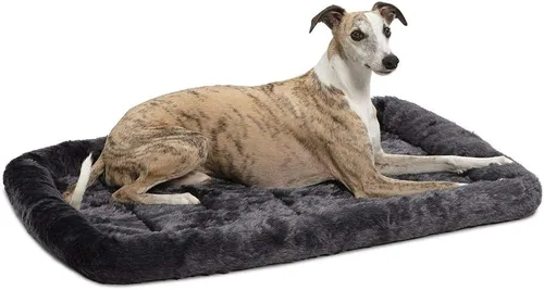 Miniatura 14 de Cama para mascotas MidWest Bolster, ideal para cajas de metal para perros, se puede lavar a máquina y secar, Gris carbón