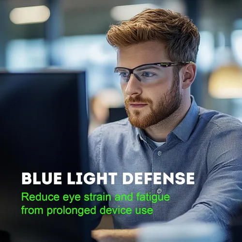 Miniatura 3 de ProtectX Gafas de seguridad para hombres y mujeres, lentes de sol de seguridad con lentes antivaho resistentes a los arañazos, agarres Evergreen