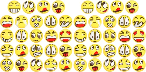 Miniatura 8 de LovesTown Mini bolas antiestrés, 36 bolas de 2 pulgadas con cara sonriente para apretar, color amarillo, divertidas, de espuma, juguetes