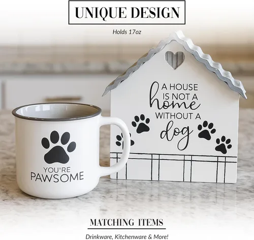 Miniatura 4 de Pavilion - You're Pawesome - Taza de café de 18 onzas, taza de té, gatito, cachorro, felino, K-9, gato, perro, amante, regalo, rescate