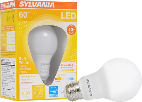 Miniatura 10 de Sylvania Ultra - Bombilla LED equivalente a 60 W A19, eficiente 9 W, base media, regulable, acabado esmerilado, 800 lúmenes, blanco brillante