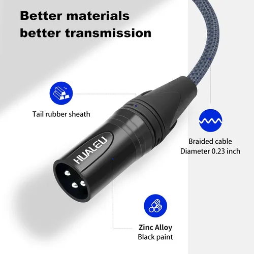 Miniatura 7 de Paquete de 2 cables de audio de equilibrio de 3 pines hembra a hembra, cables de conexión de micrófono de 3 pines, cables de conexión XLR hembra DMX