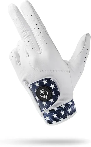 Pins & Aces - Diseño de guante de golf - Cuero Cabretta AAA de alta calidad, guante de viaje duradero de larga duración para hombres o mujeres -