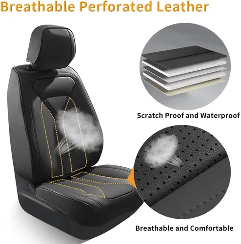 Miniatura 4 de Fundas de asiento de automóvil compatibles con Ford Explorer 2004-2026, cojín de asiento de cuero sintético transpirable compatible con Explorer