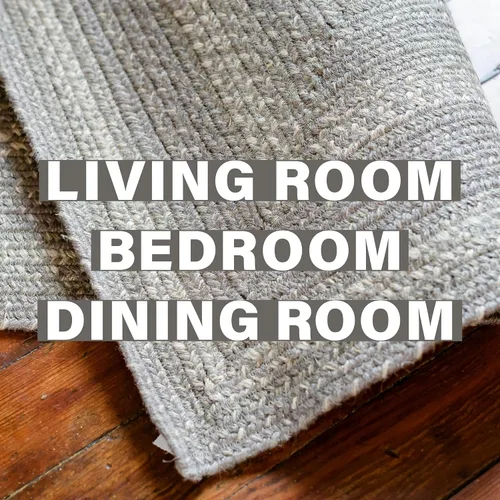 Miniatura 7 de Homespice Grey Cloud Farmhouse - Alfombras trenzadas de 5 x 8 pies, alfombras de yute duraderas para sala de estar y comedor Gris nube