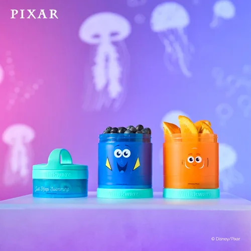 Miniatura 6 de Whiskware Disney Pixar - Contenedores apilables para aperitivos para niños, 3 tazas apilables para aperitivos para la escuela y viajes, Buscando a