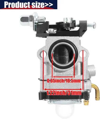 Miniatura 2 de Carburador para motor de 2 tiempos de 33cc 40cc 43cc 47cc 49cc 50cc con entrada de 15mm para Dirt Pocket Rocket, ATV, Scooter, Mini Chopper, Quad