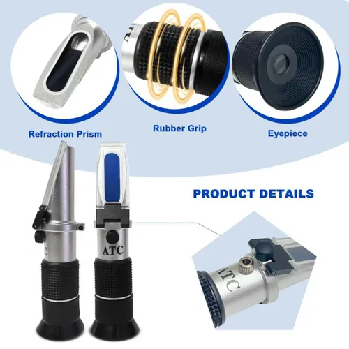 Miniatura 3 de Refractómetro Brix 0-90% con ATC, probador de azúcar de rango ultra amplio de alta precisión, precalibrado y listo para usar, medidor óptico