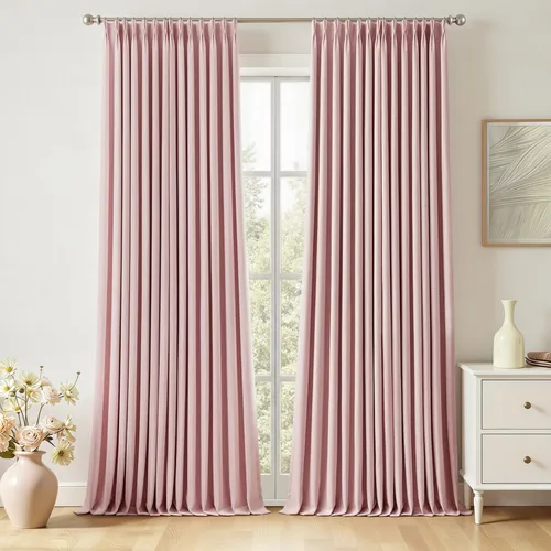 Miniatura 27 de MIULEE - Cortinas de lino beige con pliegues a presión 100% opacas para dormitorio, cortinas de ventana con memoria y bloqueo de luz para oscurecer
