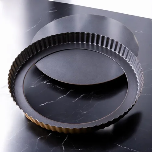 Molde para Tarta de 11 Pulgadas con Fondo Extraíble - Sartén Profunda para Quiche de Acero al Carbono, Resistente al Óxido y a la Temperatura